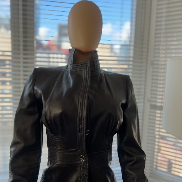 Gucci Black Leather Coat Dress - Picture 6 of 6